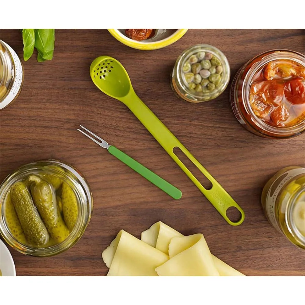 Joseph Joseph Cucchiaio Forchettina 2 in 1 acciaio inox verde - Stilmobili