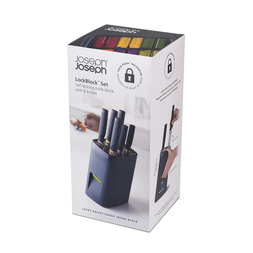 Joseph Joseph Set 6 Coltelli con Ceppo in acciaio inossidabile - Stilmobili