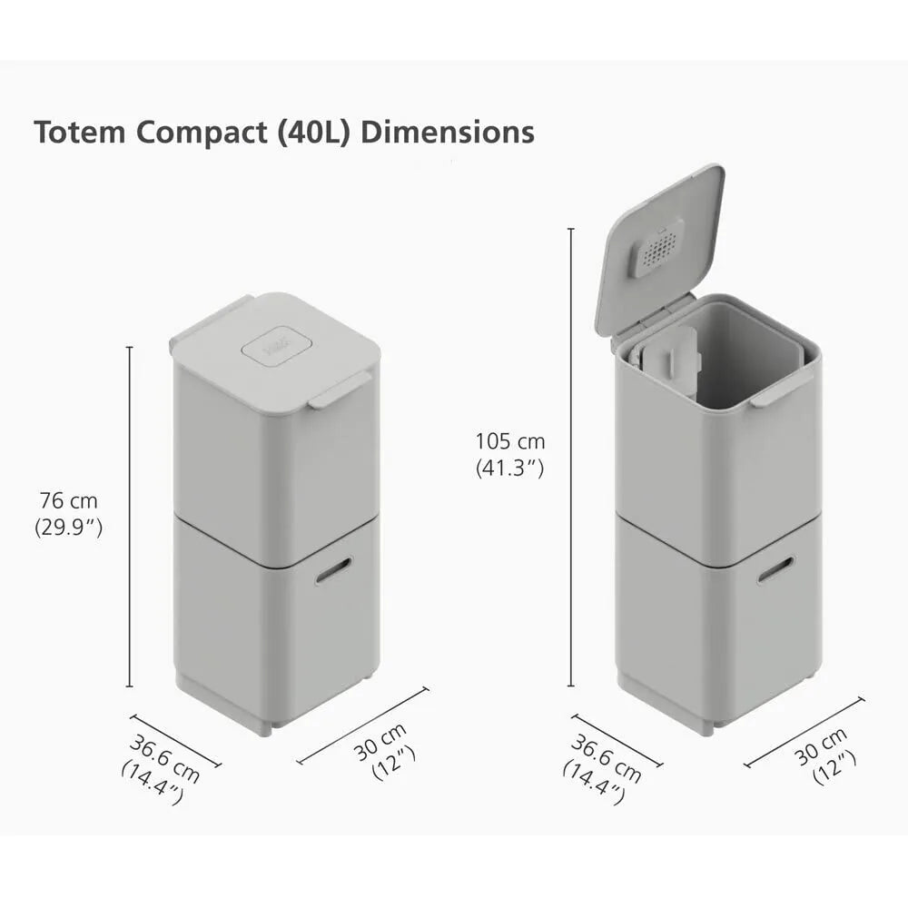 Joseph Joseph Pattumiera Totem con 2 scomparti separati, design verticale e filtri antiodore integrati