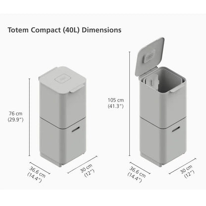 Joseph Joseph Pattumiera Totem con 2 scomparti separati, design verticale e filtri antiodore integrati
