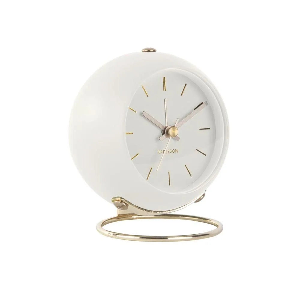 Karlsson sveglia Clock Globe bianca design scandinavo