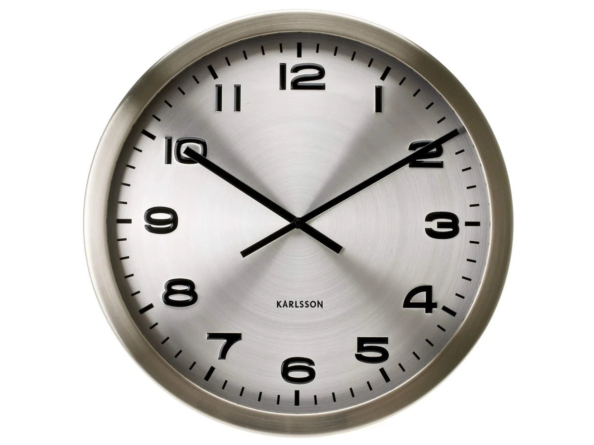 Karlsson Maxie orologio da parete alluminio lucido colore argento diametro 50 cm