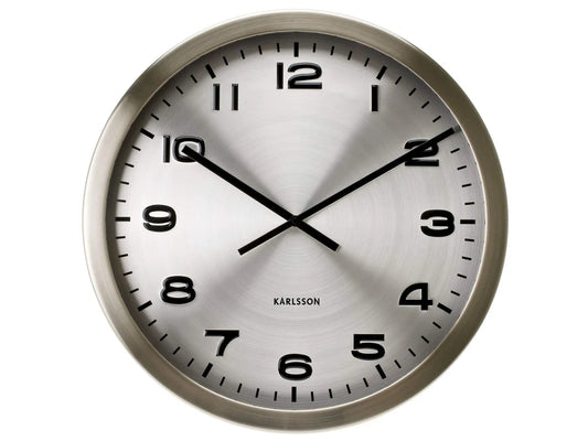 Karlsson Maxie orologio da parete alluminio lucido colore argento diametro 50 cm