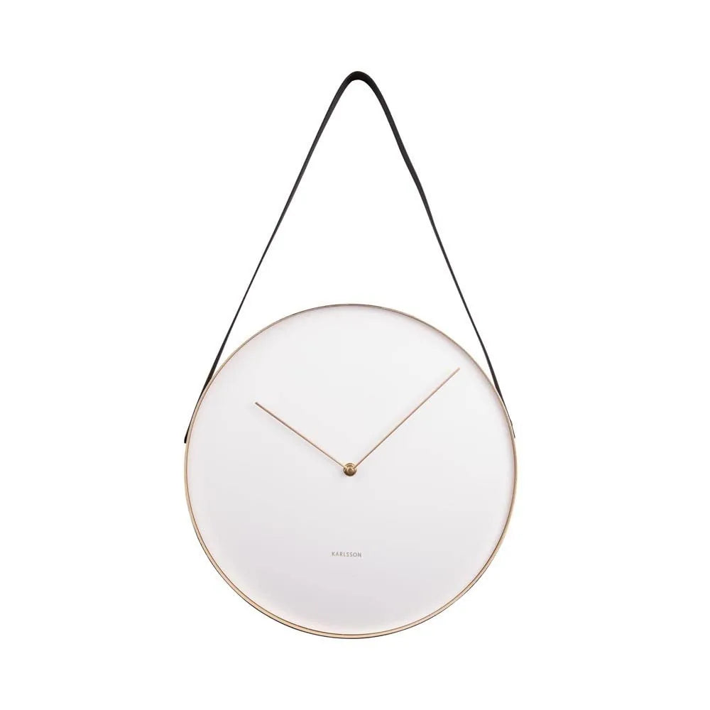 Karlsson orologio da parete rotondo moderno metallo bianco quadrante analogico