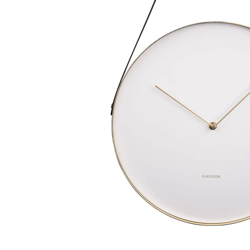 Karlsson orologio da parete rotondo moderno metallo bianco quadrante analogico