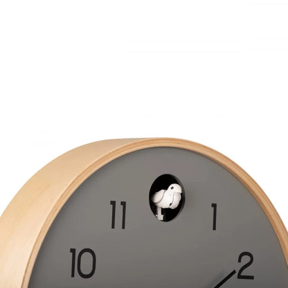 Karlsson orologio da parete cucù grigio legno di betulla design naturale