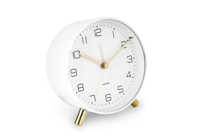 Karlsson Lofty sveglia in metallo bianco opaco, design minimalista 11x5,2cm
