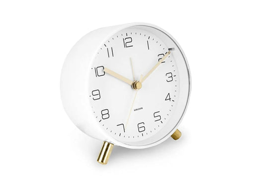 Karlsson Lofty sveglia in metallo bianco opaco, design minimalista 11x5,2cm