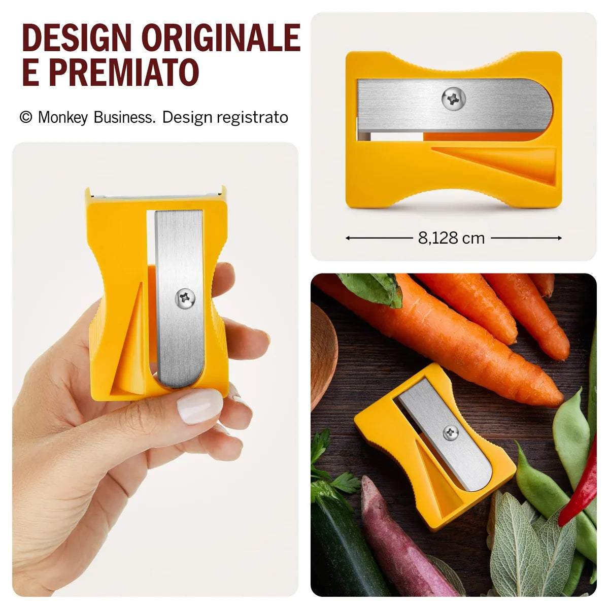 Monkey Business Pelaverdure Verde - utensile da cucina per verdure a nastro