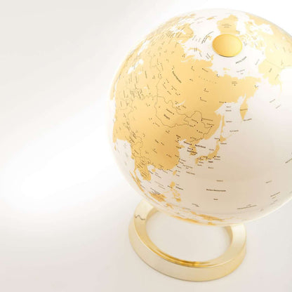 Atmosphere Light & Colour Metal Gold — sfera oro illuminata LED, vista laterale