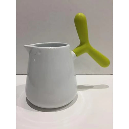 Lattiera Bird Stilmobili ceramica bianca e verde - design italiano