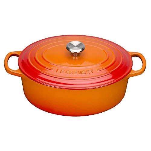 Le Creuset Cocotte Ovale Evolution in ghisa rossa con coperchio - Casseruola per arrosti