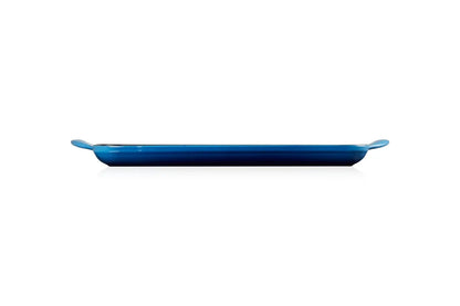 LE CREUSET Griglia rettangolare ghisa smaltata azzurra 32,5 cm per cottura a induzione