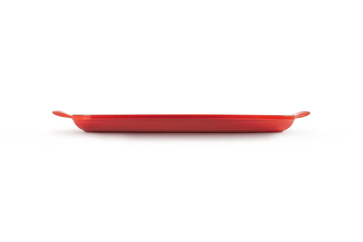 LE CREUSET Griglia rettangolare ghisa smaltata azzurra 32,5 cm per cottura a induzione