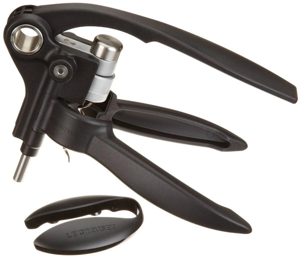 Le Creuset Professional Corkscrew and Foil Cutter Set, Uncorking Wine Bottles, Black/Silver, Polyamide, LM250 — Le Creuset