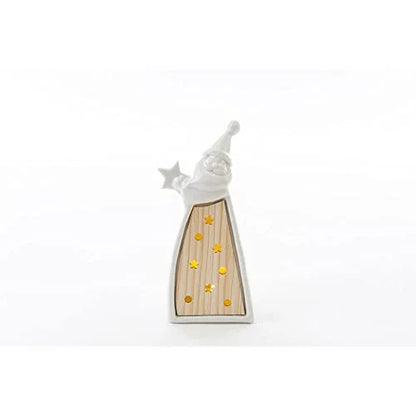 Le Stelle Babbo Natale in porcellana e legno, decorazione natalizia artigianale