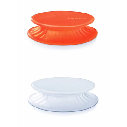 Lékué Set 2 Coperchi Elastici Silicone Rosso e Bianco 11,5cm