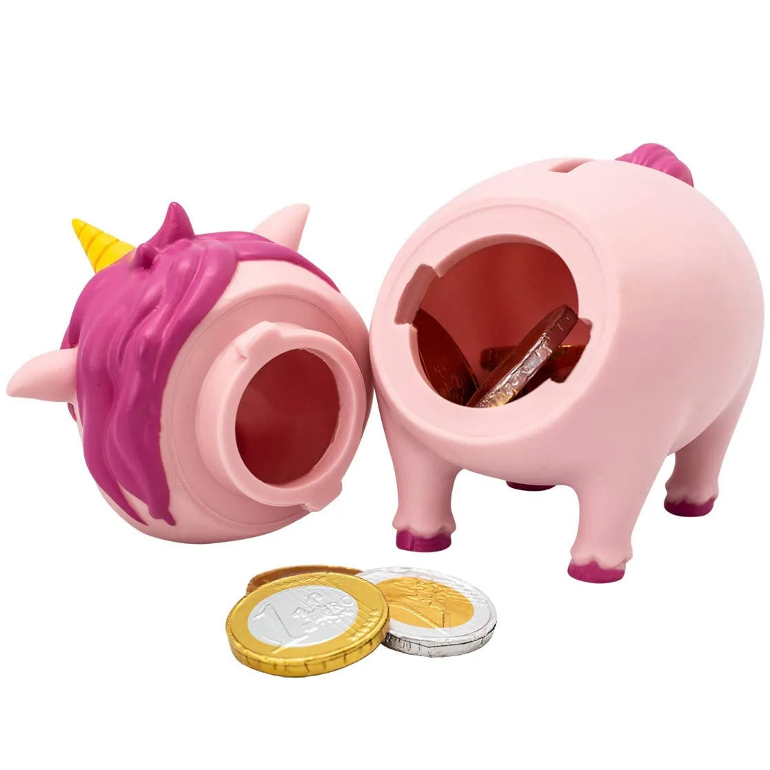 LiLaLu salvadanaio unicorno rosa con glitter - Stilmobili