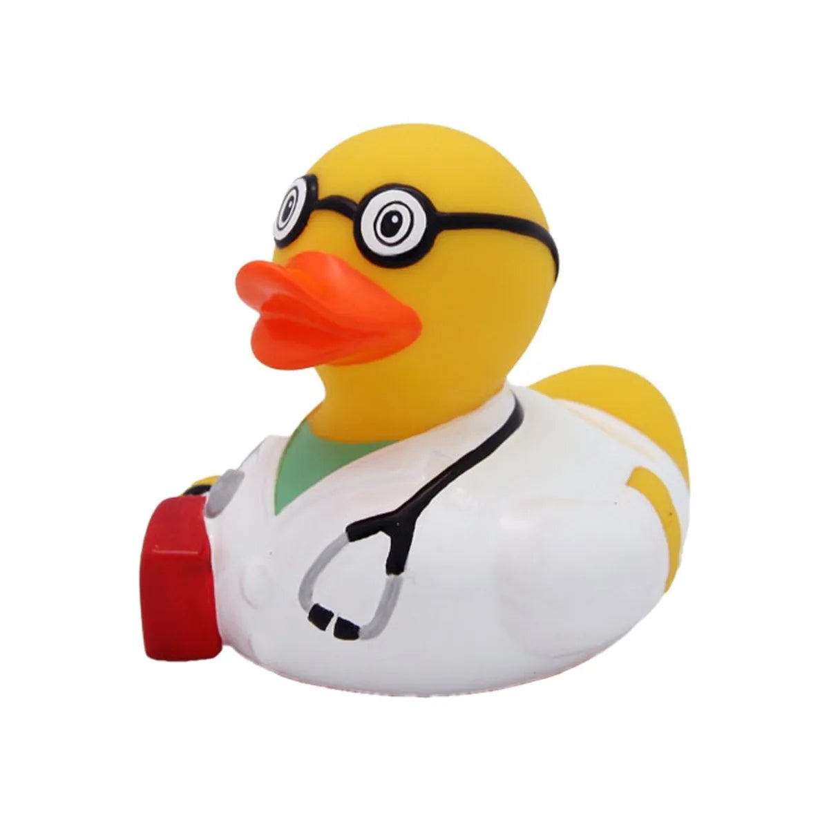 LiLaLu Paperella Dottore gomma naturale giallo e bianco giocattolo da bagno