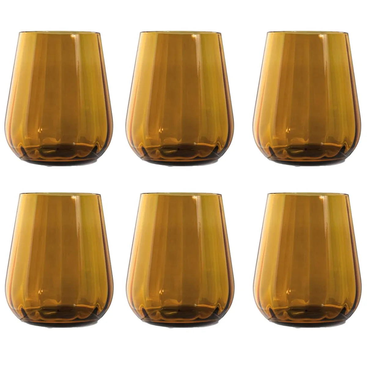 Livellara set 6 bicchieri tumbler in vetro verde trasparente 400ml