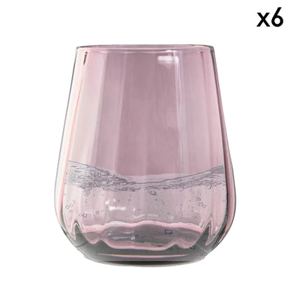 Livellara set 6 bicchieri tumbler in vetro verde trasparente 400ml