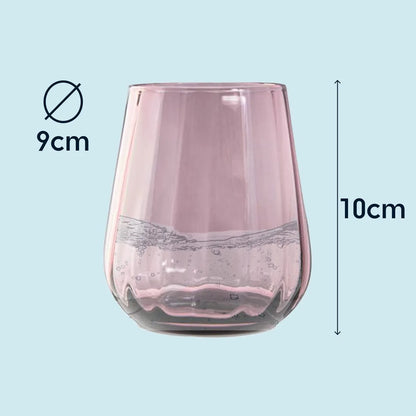 Livellara set 6 bicchieri tumbler in vetro verde trasparente 400ml