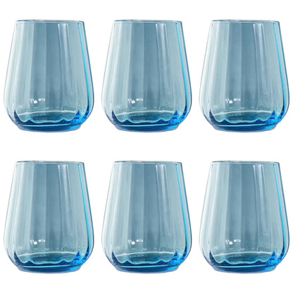 Livellara set 6 bicchieri tumbler in vetro verde trasparente 400ml