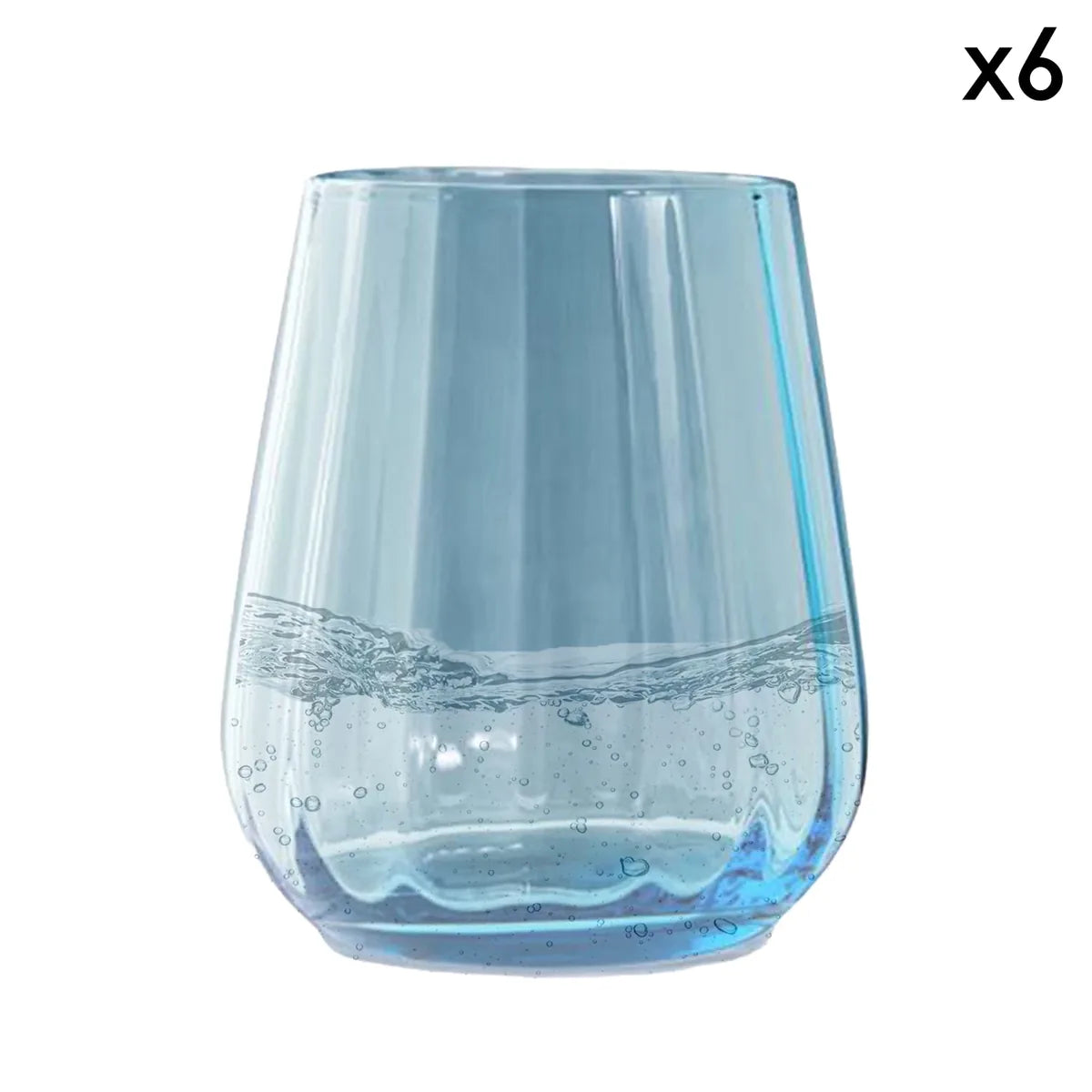 Livellara set 6 bicchieri tumbler in vetro verde trasparente 400ml