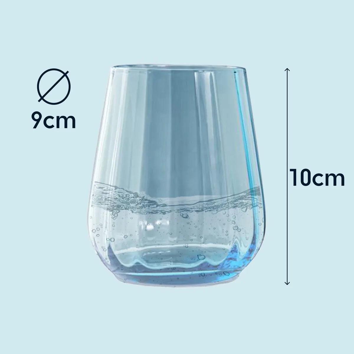 Livellara set 6 bicchieri tumbler in vetro verde trasparente 400ml