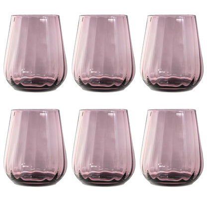 Livellara set 6 bicchieri tumbler in vetro verde trasparente 400ml