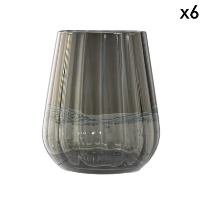 Livellara set 6 bicchieri tumbler vetro verde trasparente 400ml