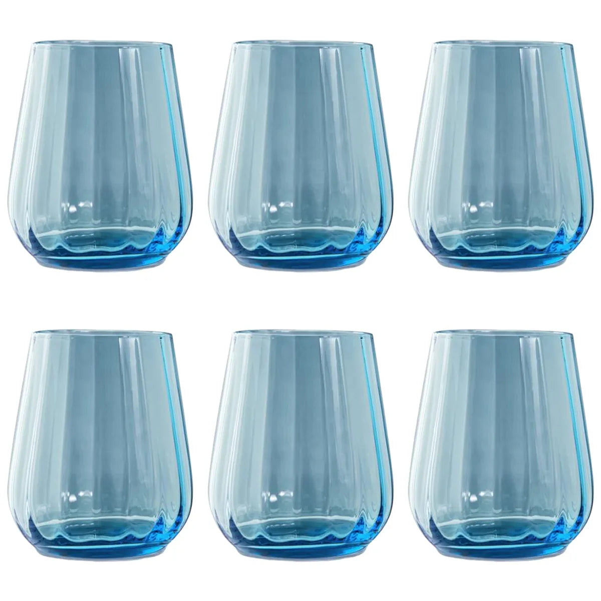Livellara set 6 bicchieri tumbler vetro verde trasparente 400ml
