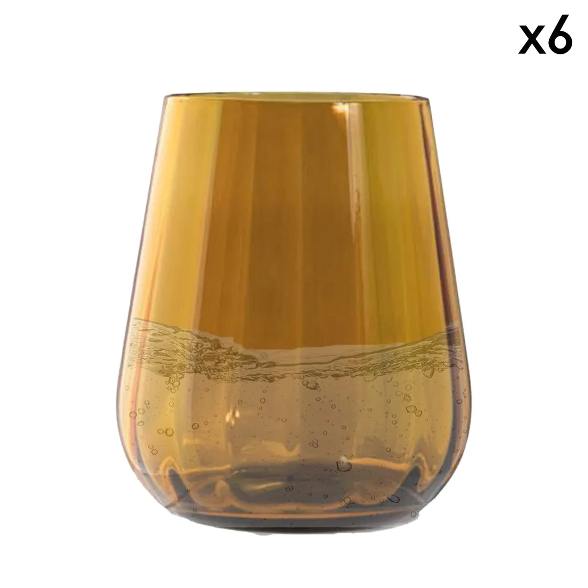 Livellara set 6 bicchieri tumbler vetro verde trasparente 400ml