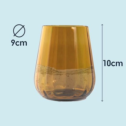 Livellara set 6 bicchieri tumbler vetro verde trasparente 400ml