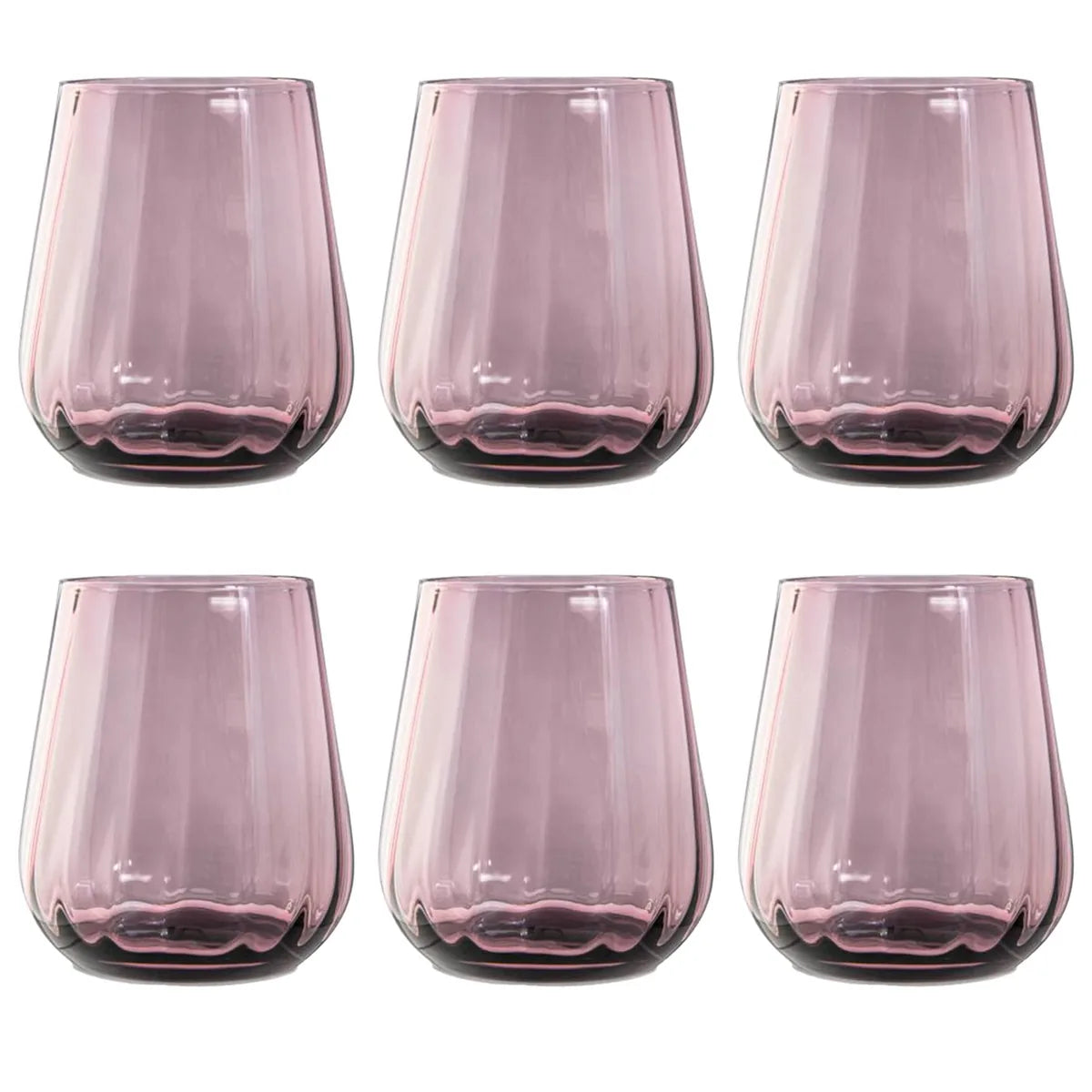 Livellara set 6 bicchieri tumbler vetro verde trasparente 400ml