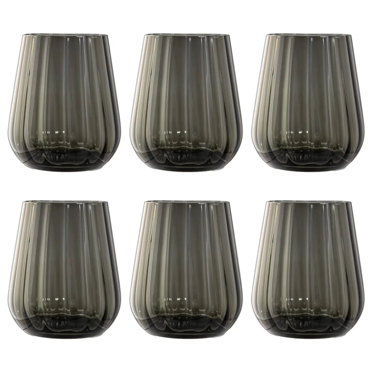 Livellara set 6 bicchieri tumbler vetro verde trasparente 400ml