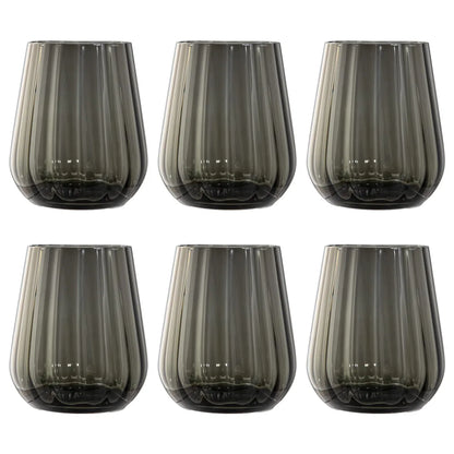 Livellara set 6 bicchieri tumbler vetro verde trasparente 400ml