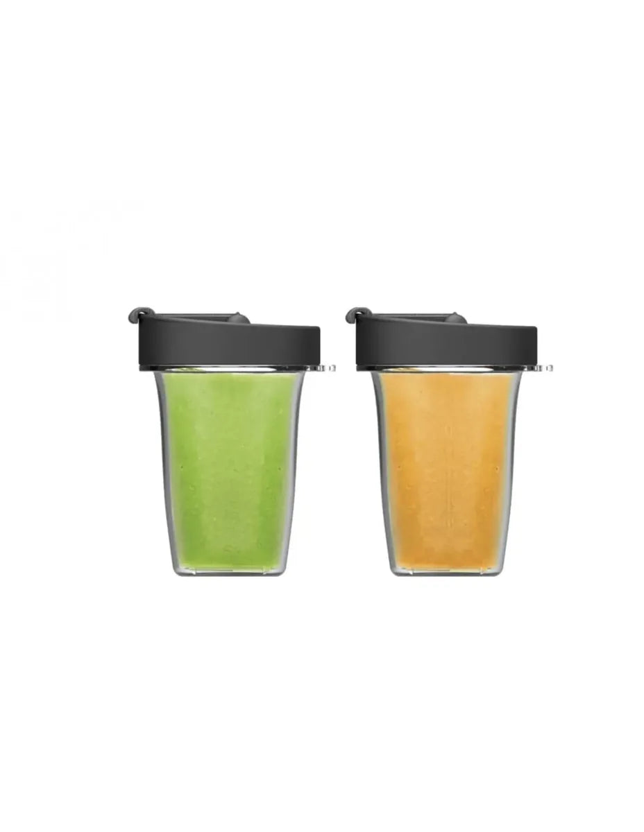 Magimix Set 2 Contenitori 400 ml in plastica con coperchio antigoccia, colore trasparente