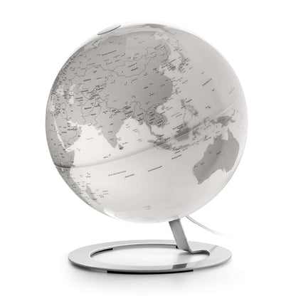 Atmosphere iGlobe Light Chrome — sfera con cartografia, vista laterale