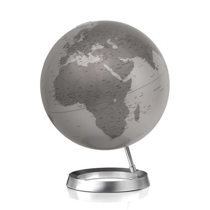 Atmosphere Full Circle Vision — sfera con cartografia politica bicolor su base ellittica in alluminio lucido