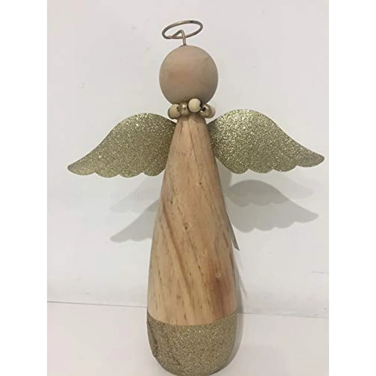 Mascagni Angelo in Legno 20cm Natale - Decoro natalizio in legno naturale