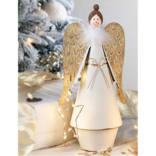 Mascagni Angelo Led 32cm metallo decorazione natalizia luminosa