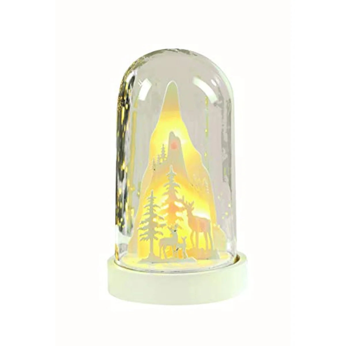 Mascagni Campana Led in Vetro e Legno Natale - decorazione natalizia con illuminazione