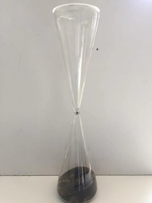 Mascagni Clessidra con Sabbia Grigio e Oro 50cm in vetro, design italiano