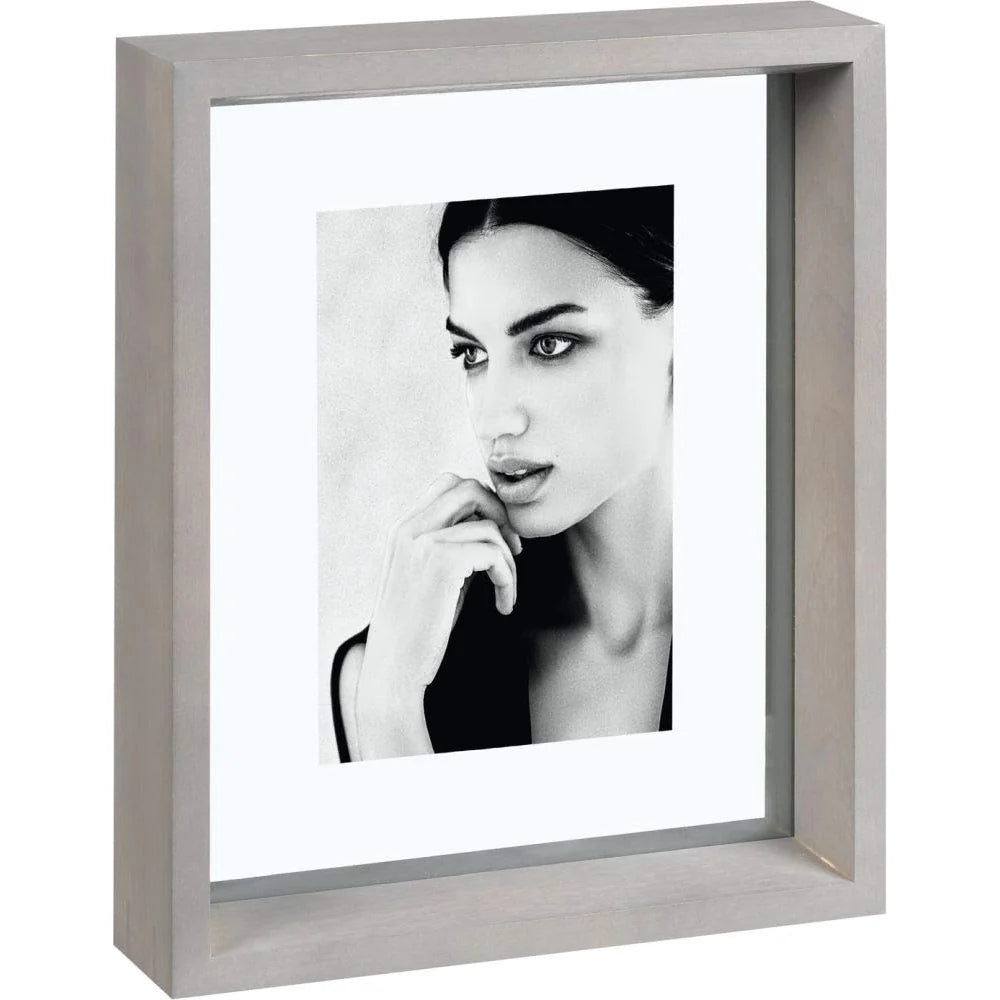 Mascagni portafoto in legno 10x15 cm colore grigio con doppi vetri