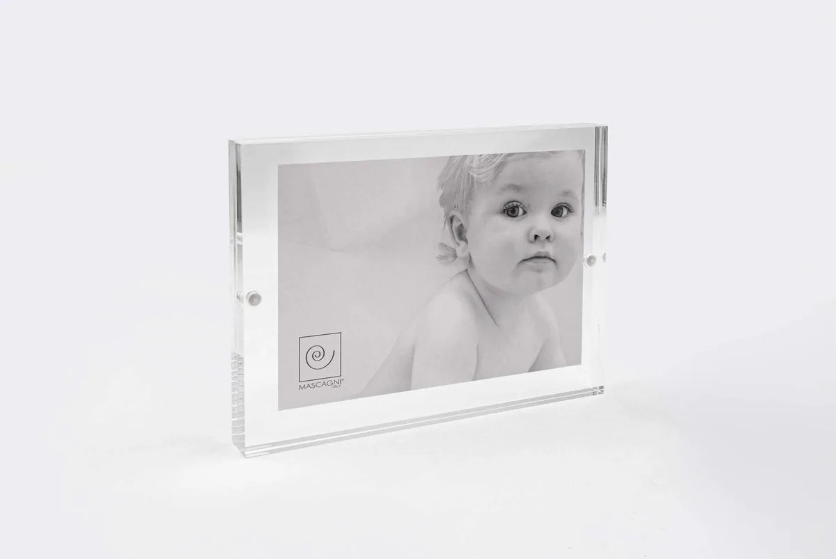 Mascagni portafoto 15x20 plexiglass trasparente cornice classica design italiano