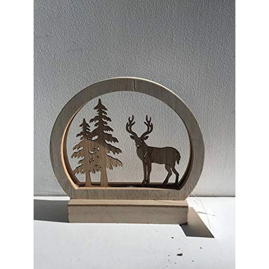 Mascagni Renna Led in Legno - decorazione natalizia con illuminazione LED