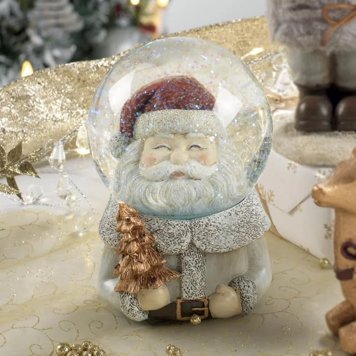 Mascagni Palla di Neve decorativa natalizia con vetro e resina