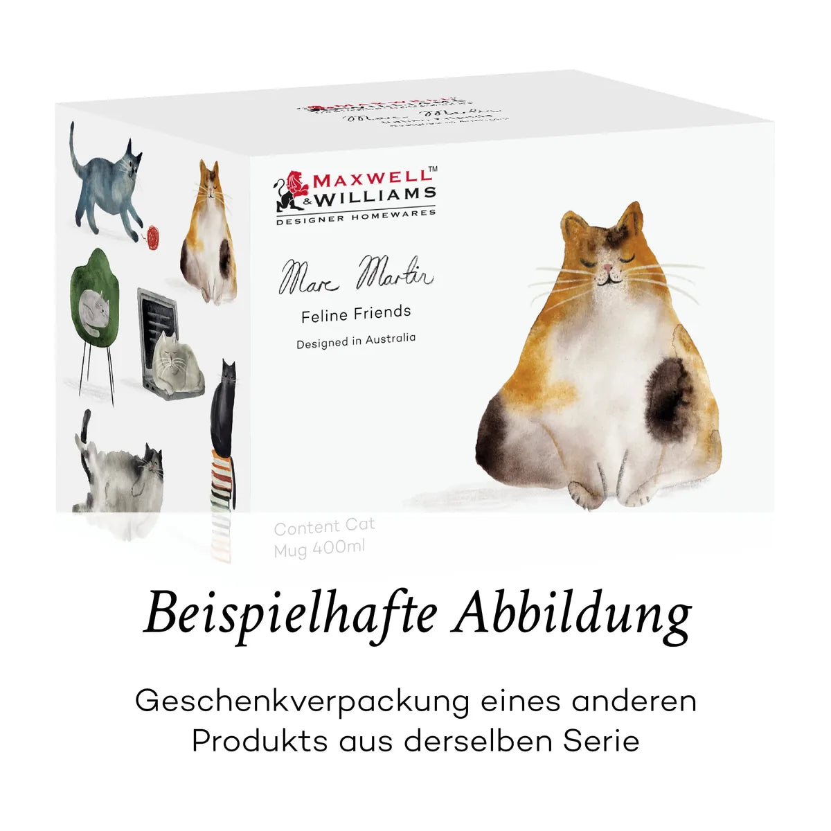 Maxwell & Williams tazza porcellana multicolore gatti Feline Friends 400ml