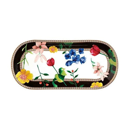 Maxwell & Williams vassoio ovale Contessa nero ceramica 25x11,5 cm